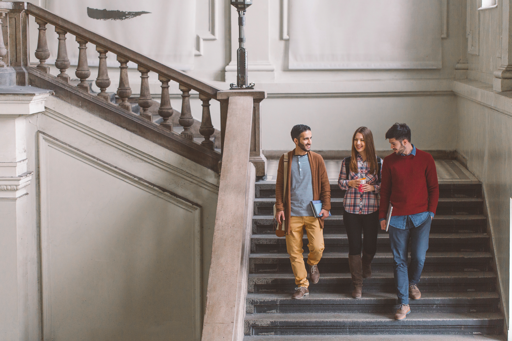 Group of College Students on the Campus